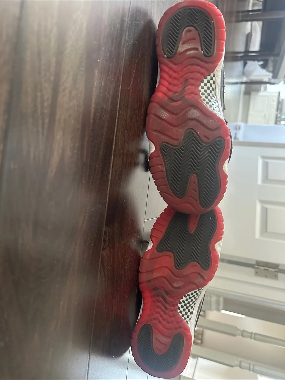Jordan Kids Black and Red High-Top Sneakers